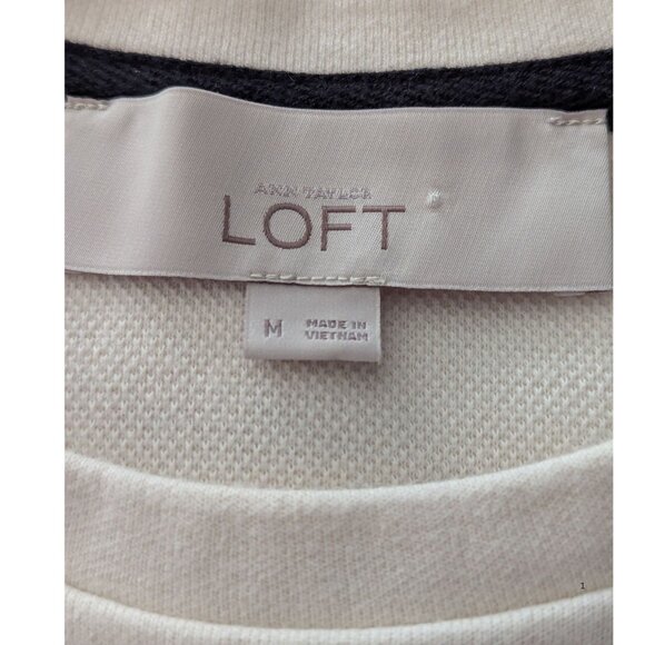 🤍 LOFT by Ann Taylor Windowpane Grid Sweater Size M EUC - Picture 4 of 5